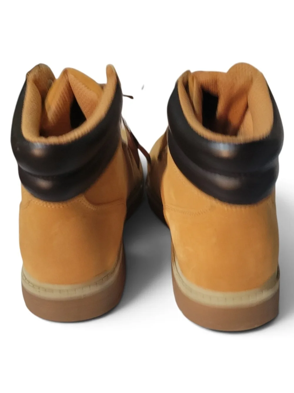 Lugz Men's Tan Nubuck Work Boots with Black Collar